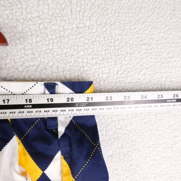 Loudmouth Shorts Mens 42 Blue Yellow Argyle Diamond Chino Cotton Golf Stretch - Picture 4 of 8